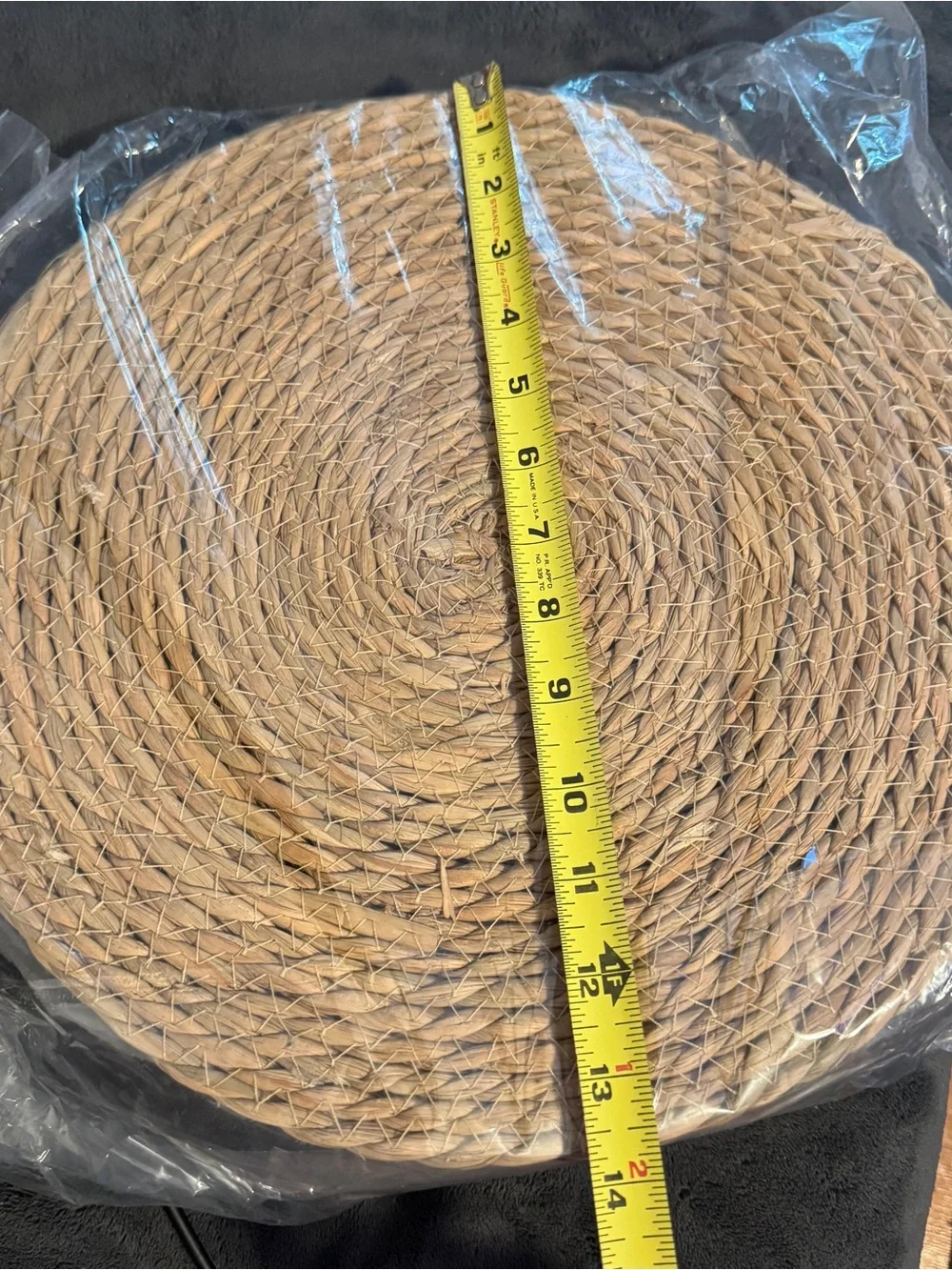 Set of 8 Round Woven Placemats 14” Natural Straw Rustic Boho Table Mats New